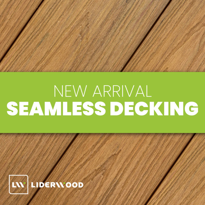 New in our range: Seamless composite decking boards &ndash; a gap-free terrace effect.