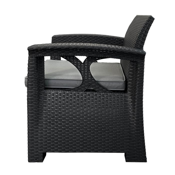 Zestaw Mebli Ogrodowych z technorattanu 4-osobowy Sofia Antracyt