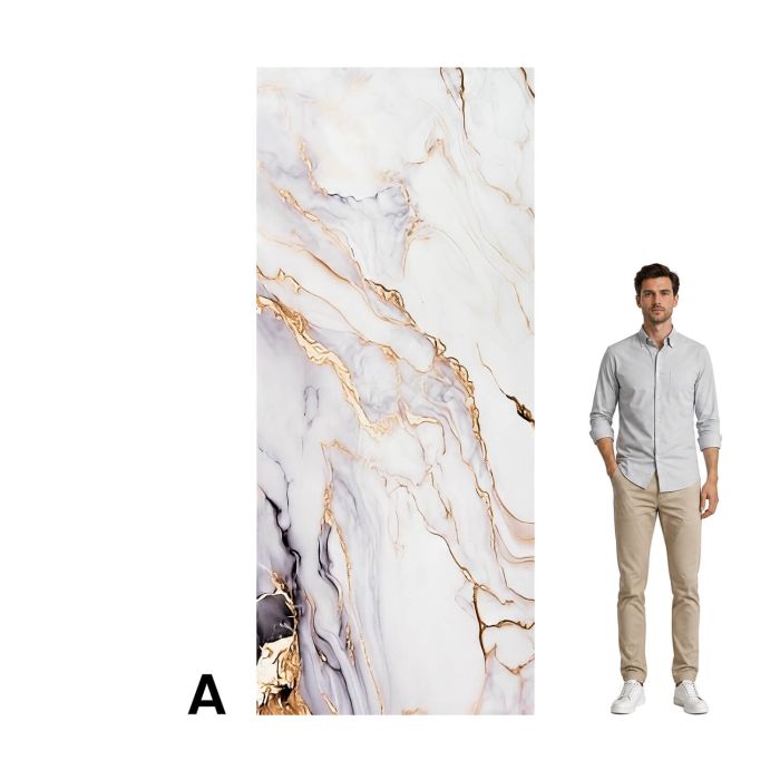 Wall Panel XXL Arabescato Gold Glossy 120 x 280 cm 3 mm (A)