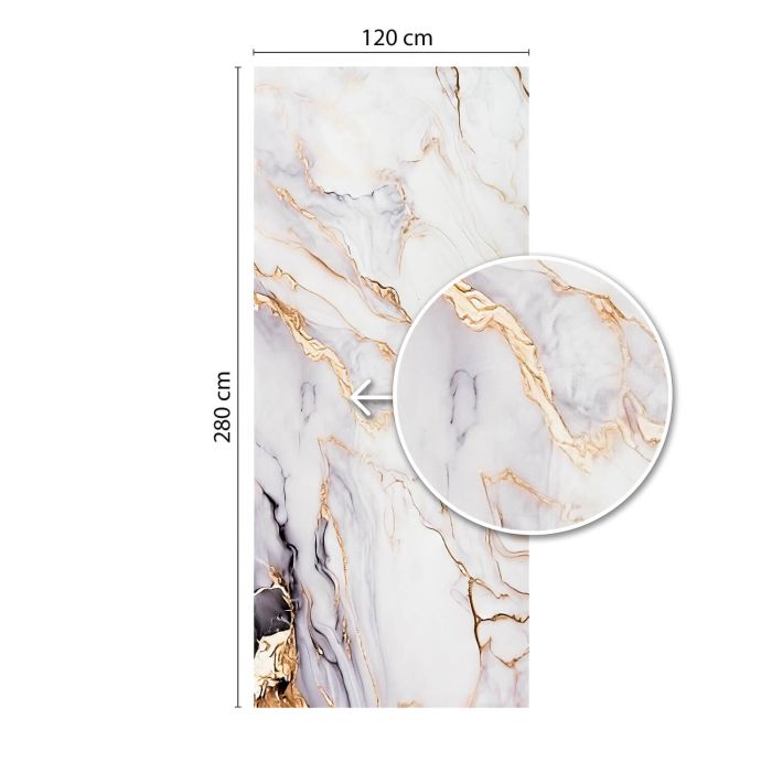 Wall Panel XXL Arabescato Gold Glossy 120 x 280 cm 3 mm (A)