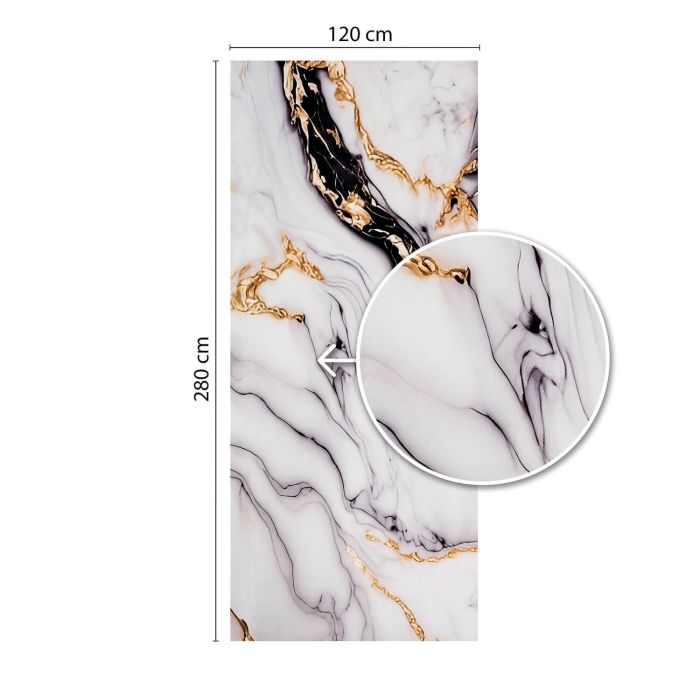 Wall Panel XXL Arabescato Gold Glossy 120 x 280 cm 3 mm (B)