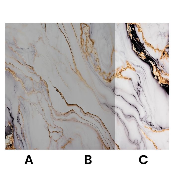 Wall Panel XXL Arabescato Gold Glossy 120 x 280 cm 3 mm (B)