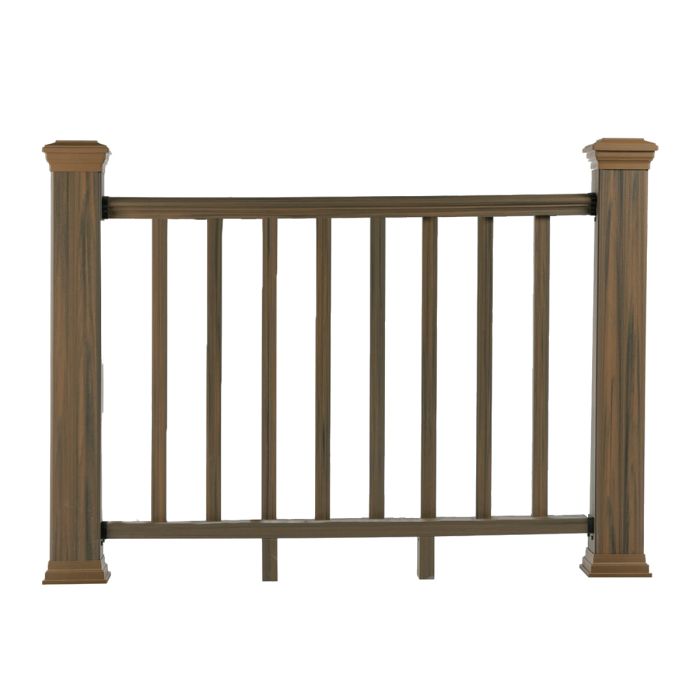 Balustrada kompozytowa Teak – 8 tralek – 140 x 113 cm (1 słupek)