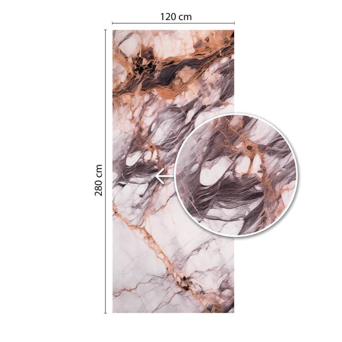 Wall Panel XXL Breccia Copper Glossy 120 x 280 cm 3 mm (C)