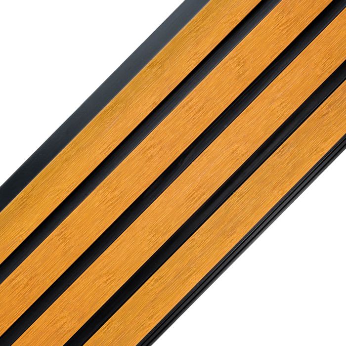 Premium Composite Slatted Cladding Board Amber Oak / Black – 2,9 m Premium Composite Slatted Cladding Board Amber Oak / Black – 2,9 m