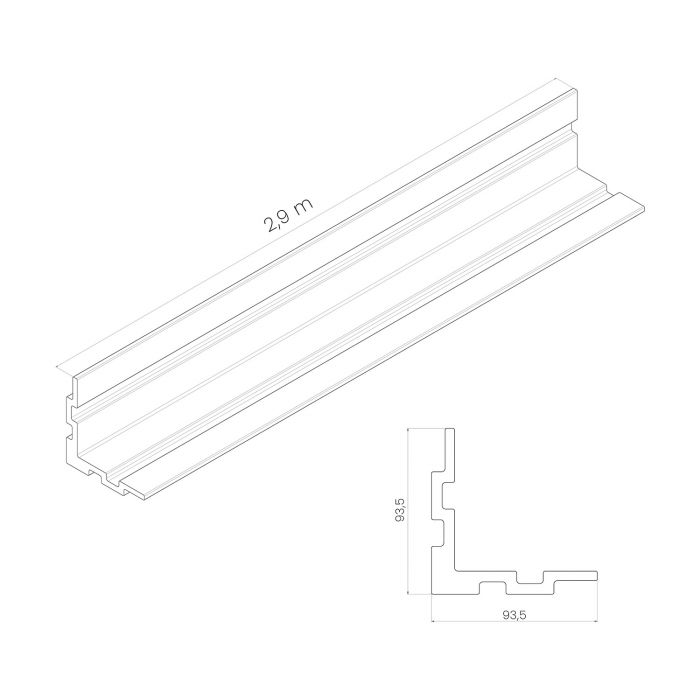 Deska Kompozytowa Narożna Lamelowa DUO Redwood/Czarny - dł. 2,9 m
