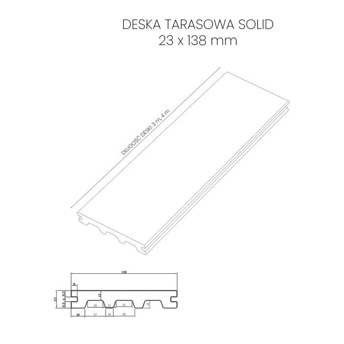 Deska Tarasowa Kompozytowa Solid Premium Antracyt – dł. 4 m