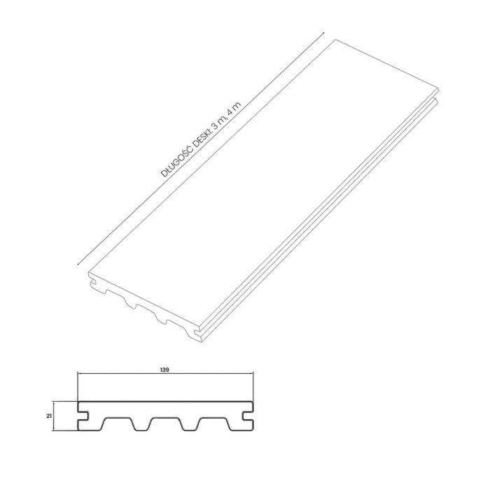Deska Tarasowa Kompozytowa Solid Prestige Premium Dąb Winchester – dł. 4 m