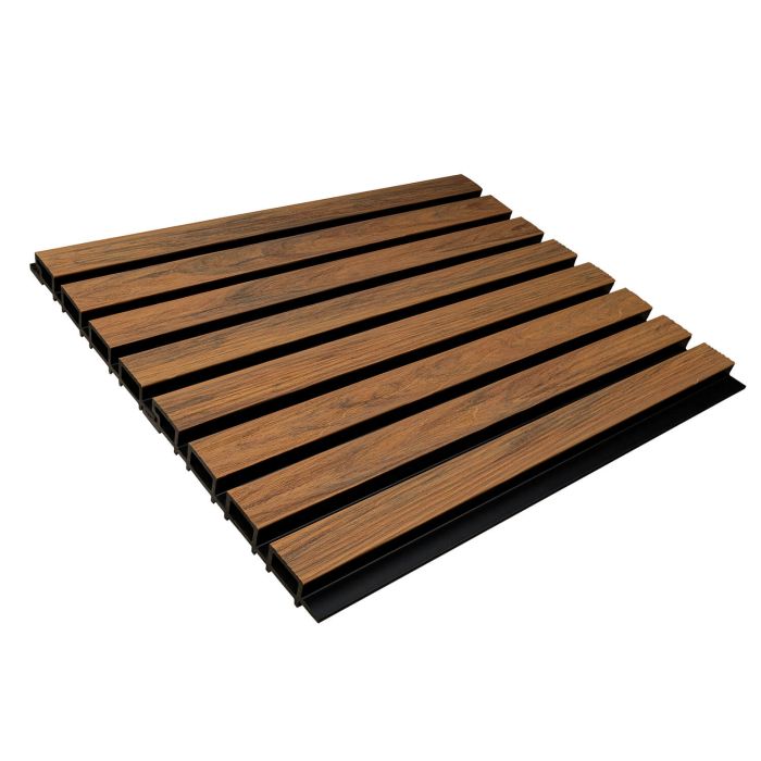 Premium Composite Slatted Cladding Board Natural Oak / Black – 2,9 m Premium Composite Slatted Cladding Board Natural Oak / Black – 2,9 m