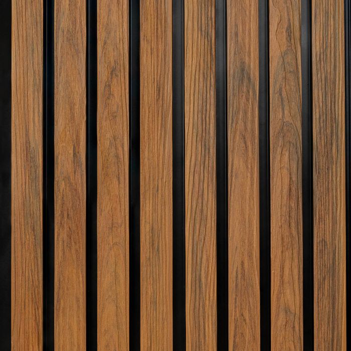 Premium Composite Slatted Cladding Board Natural Oak / Black – 2,9 m Premium Composite Slatted Cladding Board Natural Oak / Black – 2,9 m