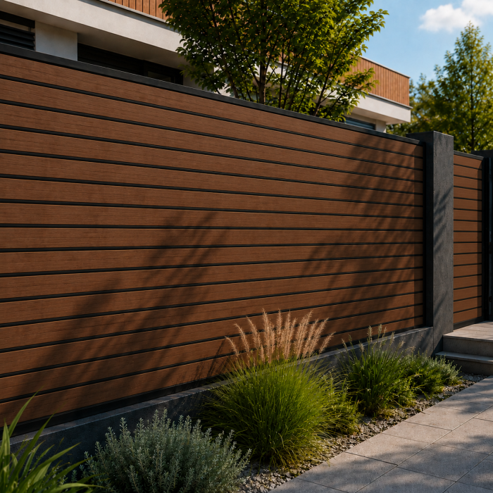 Slatted Fence Board DOU Premium Teak / Black - 1,8 m Slatted Fence Board DOU Premium Teak / Black - 1,8 m