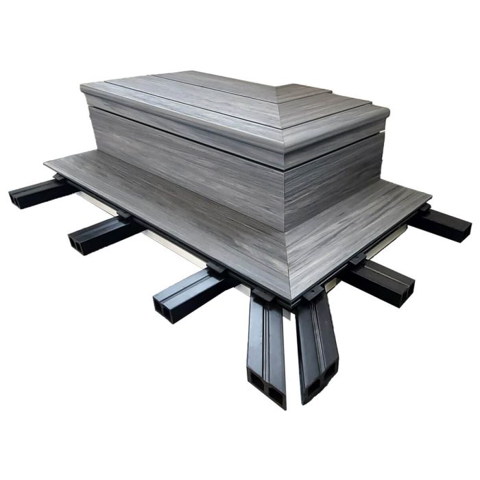 Deska kompozytowa zakończeniowa schodowa Premium Gray – dł. 2,8 m