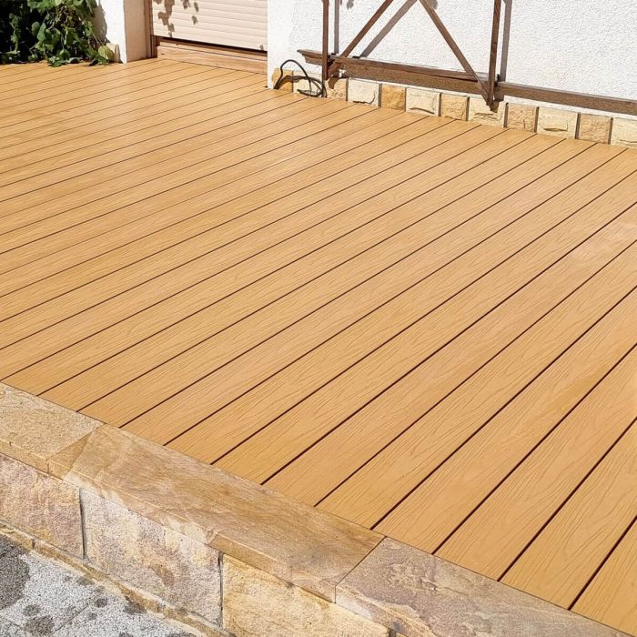 Deska Tarasowa Kompozytowa Premium Ecru / Dąb Jasny – dł. 4 m