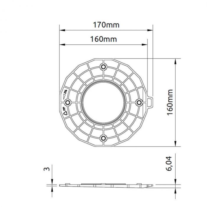 Dysk poziomujący do wspornika 2%