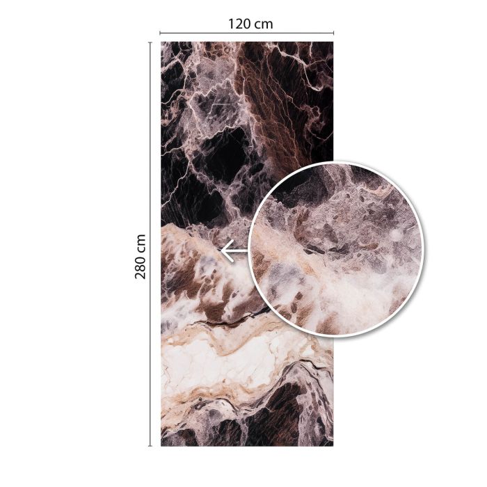 Wandpaneel XXL Emperador Schwarz Glänzend 120 x 280 cm 3 mm (A)