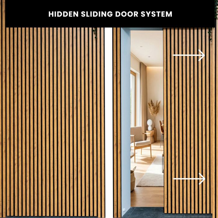Hidden sliding door system 120 cm – Right Side | Black Hidden sliding door system 120 cm – Right Side | Black