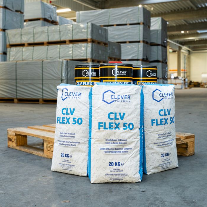 2-Component Polymer Waterproofing Membrane CLEVER CLV FLEX 50 – 20 kg + 4 l 2-Component Polymer Waterproofing Membrane CLEVER CLV FLEX 50 – 20 kg + 4 l