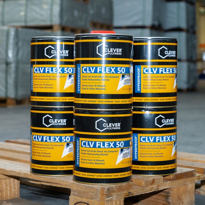 2-Component Polymer Waterproofing Membrane CLEVER CLV FLEX 50 – 20 kg + 4 l 2-Component Polymer Waterproofing Membrane CLEVER CLV FLEX 50 – 20 kg + 4 l