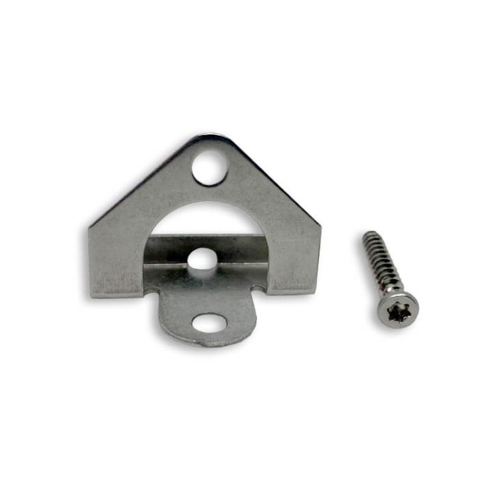 Klips montażowy L-11 startowo-końcowy ze stali nierdzewnej + wkręt - 1 szt.