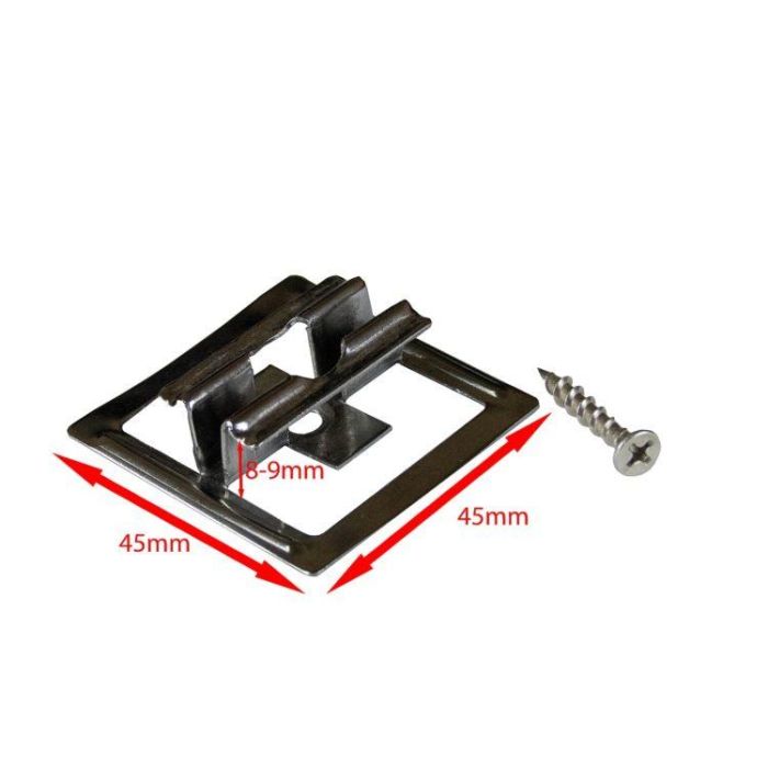 Klips montażowy ze stali nierdzewnej U11 + wkręt - 1 szt. Klips montażowy ze stali nierdzewnej U11 + wkręt - 1 szt.