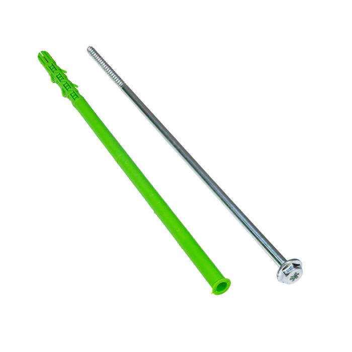 Frame Fixing Plug 10x260 mm + TORX Washer Head Screw 7x260 mm – 1 pc Frame Fixing Plug 10x260 mm + TORX Washer Head Screw 7x260 mm – 1 pc