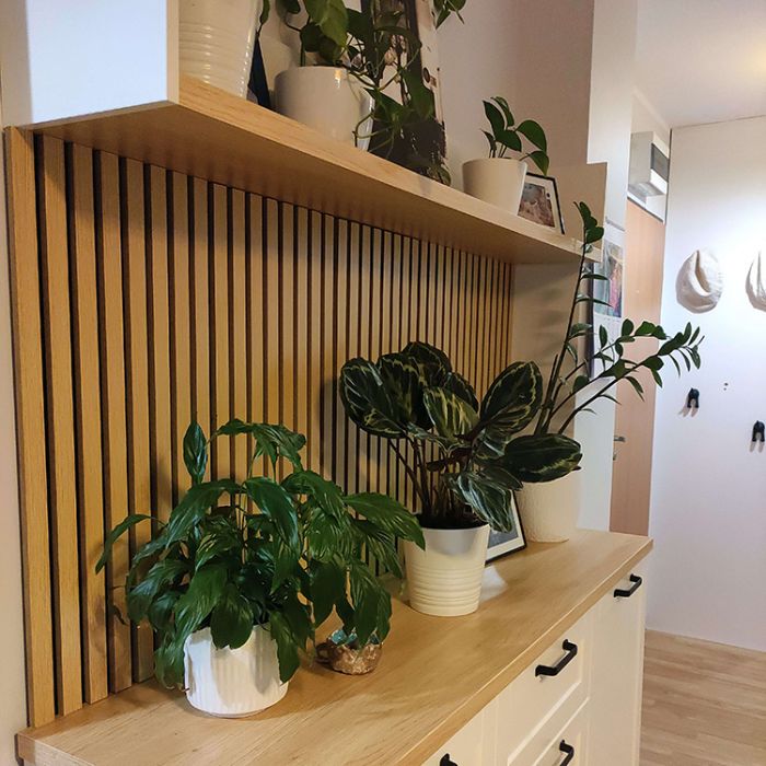 Lamele ścienne akustyczne na filcu Dąb Sonoma 2 x 32 cm – dł. 2,7 m