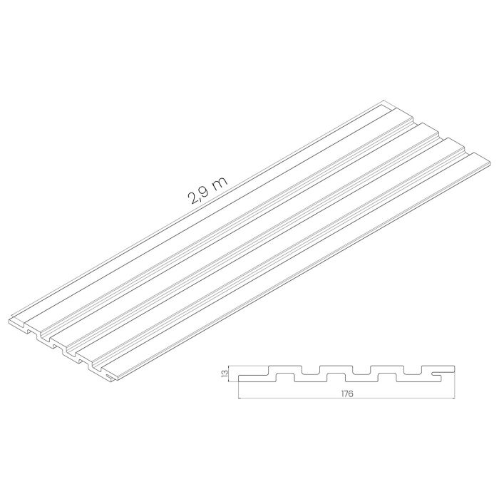 Deska Elewacyjna Kompozytowa Lamelowa DUO Redwood/Czarny – dł. 2,9 m