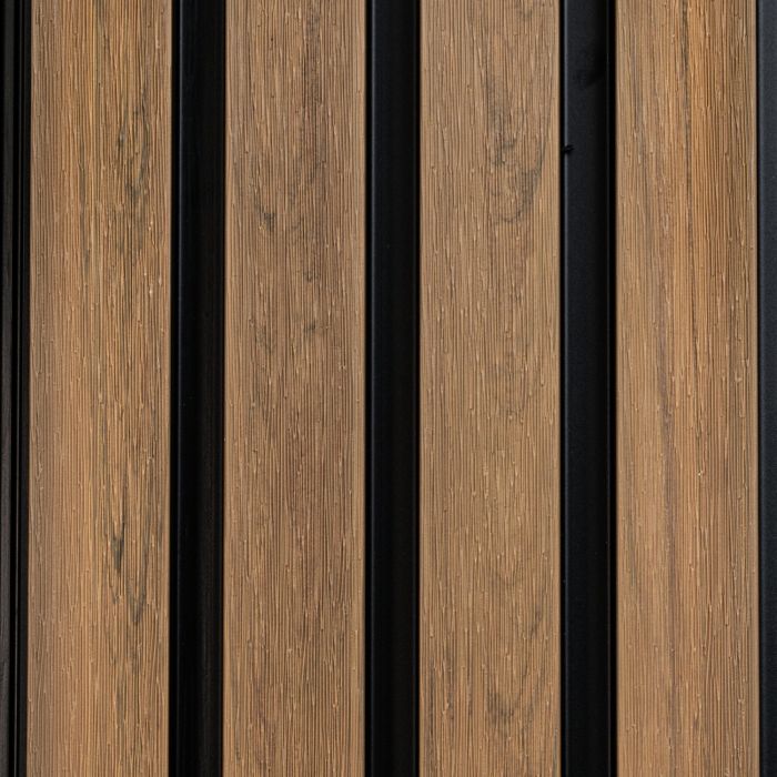 Premium Composite Slatted Cladding Board Golden Oak / Black – 2,9 m