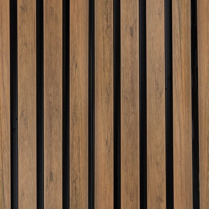 Premium Composite Slatted Cladding Board Golden Oak / Black – 2,9 m