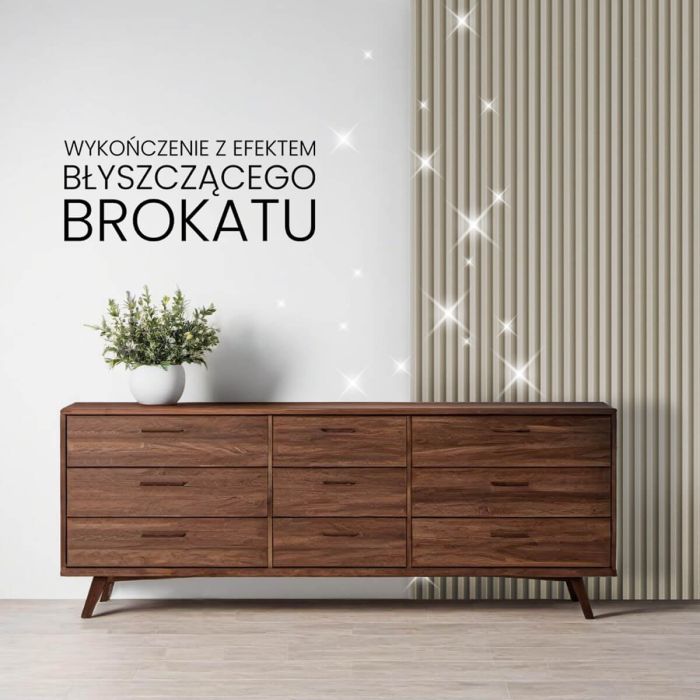 Listwa Lamelowa Zakończeniowa Ecru Brokat 2,4 x 4,3 cm – dł. 2,7 m