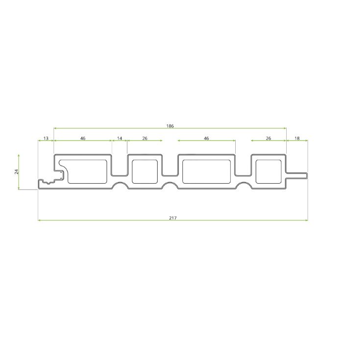 Premium Asymmetrical Composite Slatted Cladding Board Oak – 2,9 m Premium Asymmetrical Composite Slatted Cladding Board Oak – 2,9 m