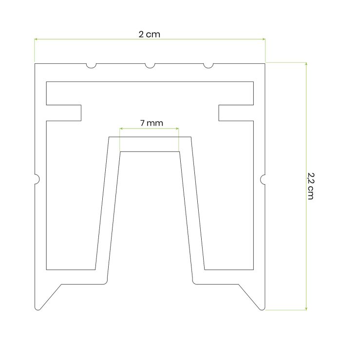 Listwa pozioma górna Antracyt do ogrodzenia 3D Premium – dł. 1,8 m