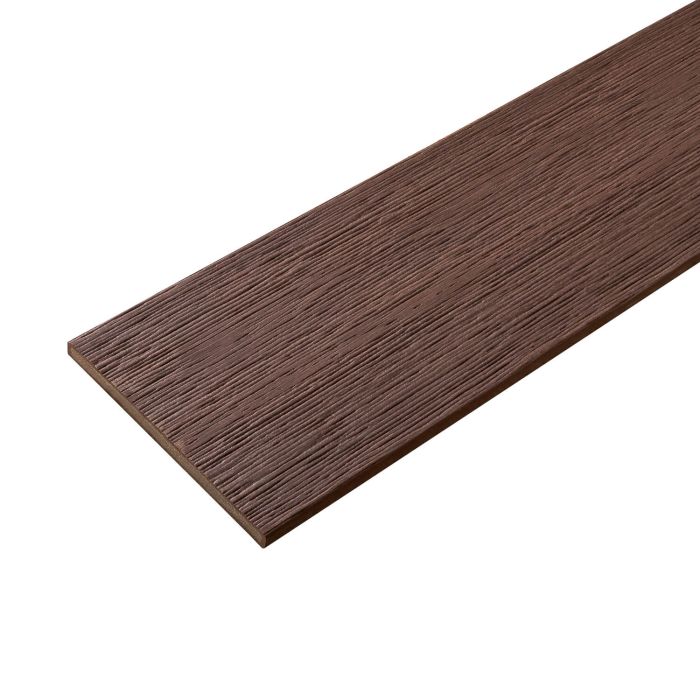 WPC Flat Skirting Trim Solid XL Brown 140x10 mm – 3 m
