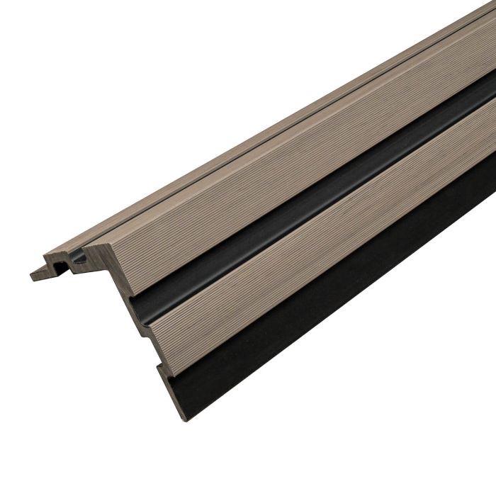 WPC Corner Trim for Slatted Cladding DUO Antique / Black – 2.9 m WPC Corner Trim for Slatted Cladding DUO Antique / Black – 2.9 m