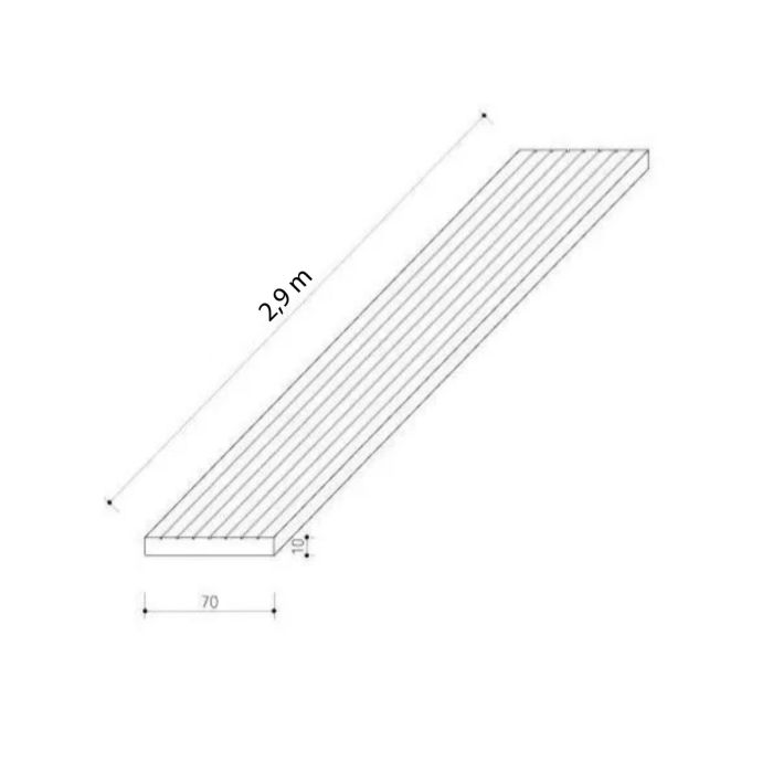 Skirting Trim WPC Premium Light Gray 70x10 mm - 2,9 m Skirting Trim WPC Premium Light Gray 70x10 mm - 2,9 m