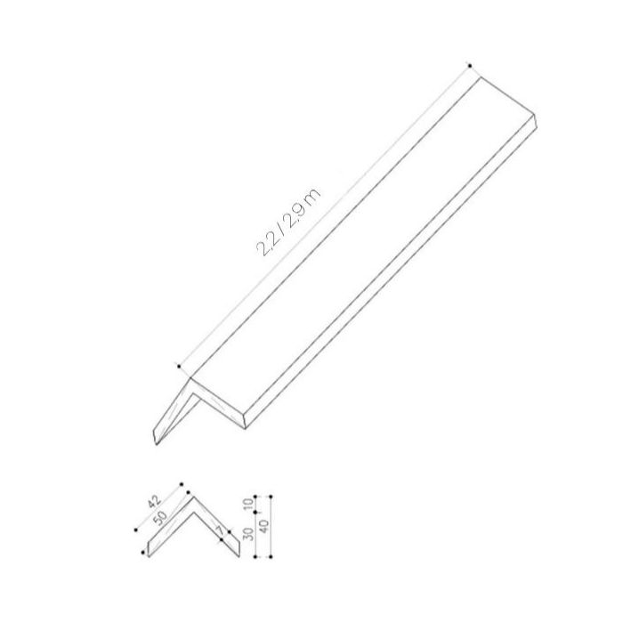 Composite Corner Trim Premium Gray / Silver Gray 50x50 mm - 2,9 m Composite Corner Trim Premium Gray / Silver Gray 50x50 mm - 2,9 m