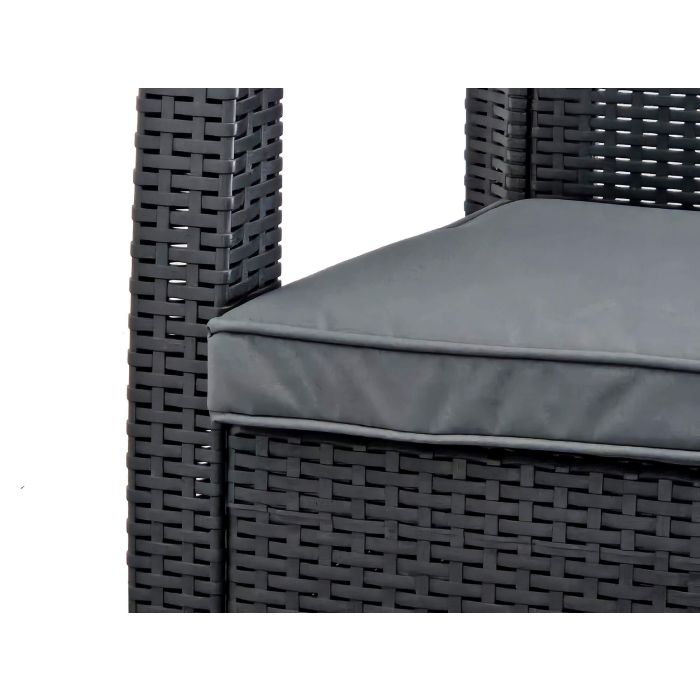 Zestaw Mebli Ogrodowych z technorattanu 4-osobowy Aura Antracyt