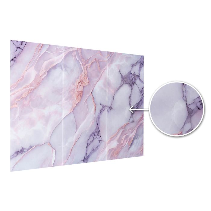 Wall Panel XXL Statuario Pink Glossy 120 x 280 cm 3 mm – Set of 3 (ABC)