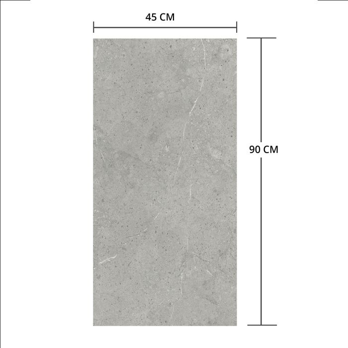 SPC Vinyl Floor Panel Limestone Grey Stone Matt 45 × 90 cm  4 mm