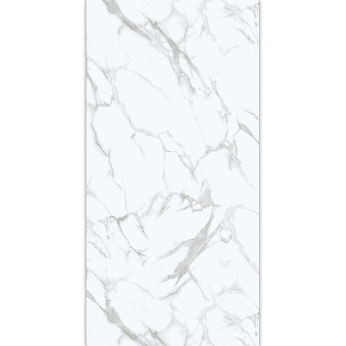 SPC Vinyl Floor Panel Calacatta White Marble Glossy 45 × 90 cm, 4 mm