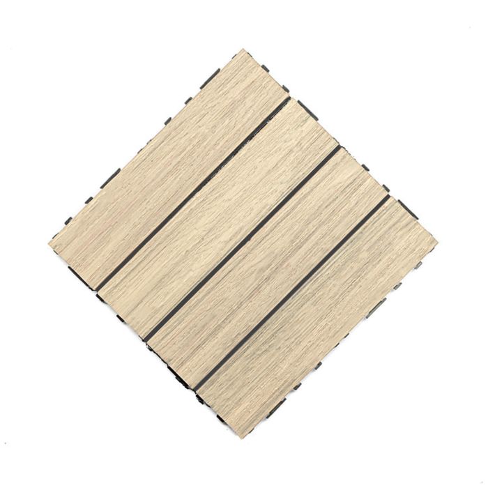 Premium Composite Deck Tile Ecru 30 × 30 × 2.5 cm
