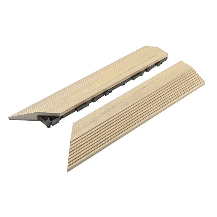 Premium Composite Decking Tile Right Corner Ecru