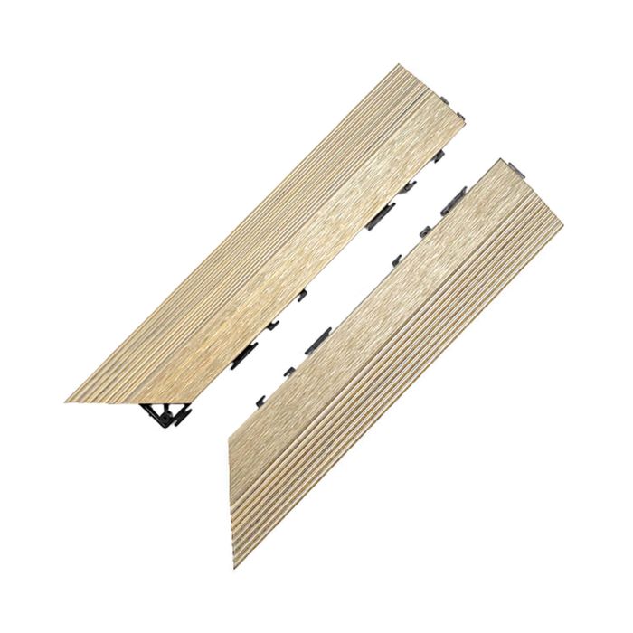 Premium Composite Decking Tile Left Corner Ecru