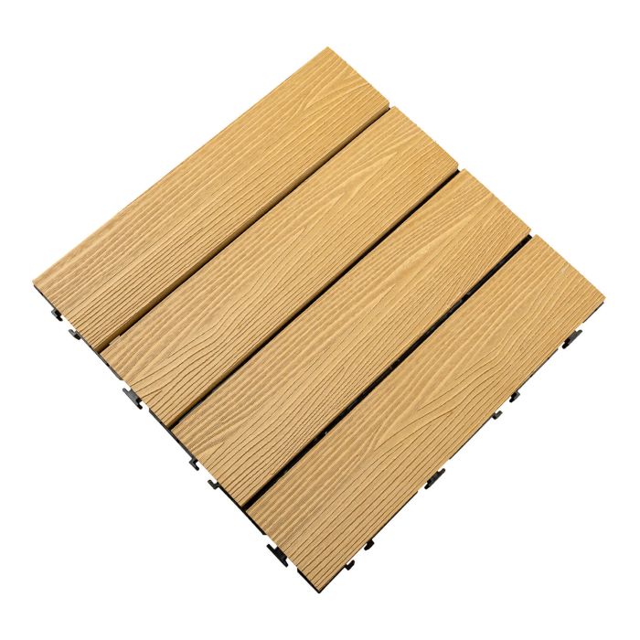 3D Composite Decking Tile Honey Teak 30 x 30 x 2,1 cm