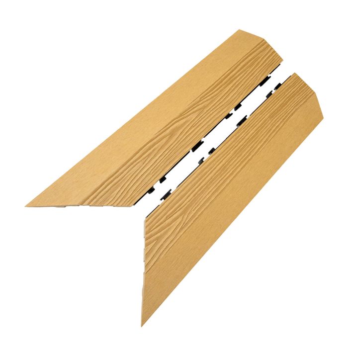 3D Composite Right Corner Decking Tile Honey Teak 3D Composite Right Corner Decking Tile Honey Teak
