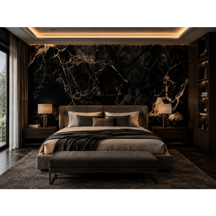 Wall Panel XXL Portoro Black Glossy 120 x 280 cm 3 mm – Set of 3 (ABC)