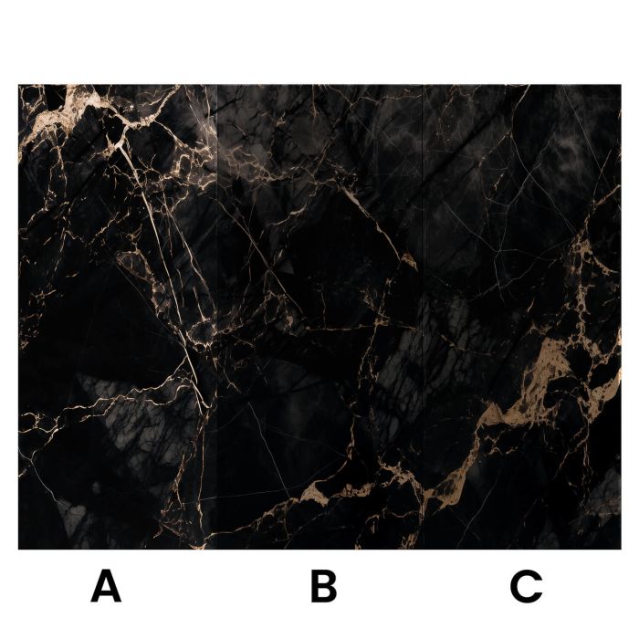 Wall Panel XXL Portoro Black Glossy 120 x 280 cm 3 mm (A)