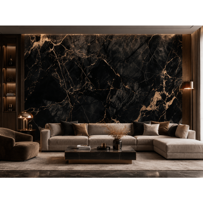 Wall Panel XXL Portoro Black Glossy 120 x 280 cm 3 mm – Set of 3 (ABC)