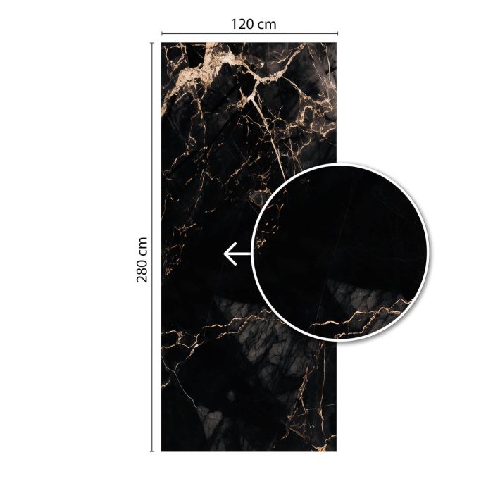 Wall Panel XXL Portoro Black Glossy 120 x 280 cm 3 mm (A)