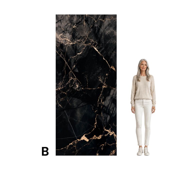 Wall Panel XXL Portoro Black Glossy 120 x 280 cm 3 mm (B)